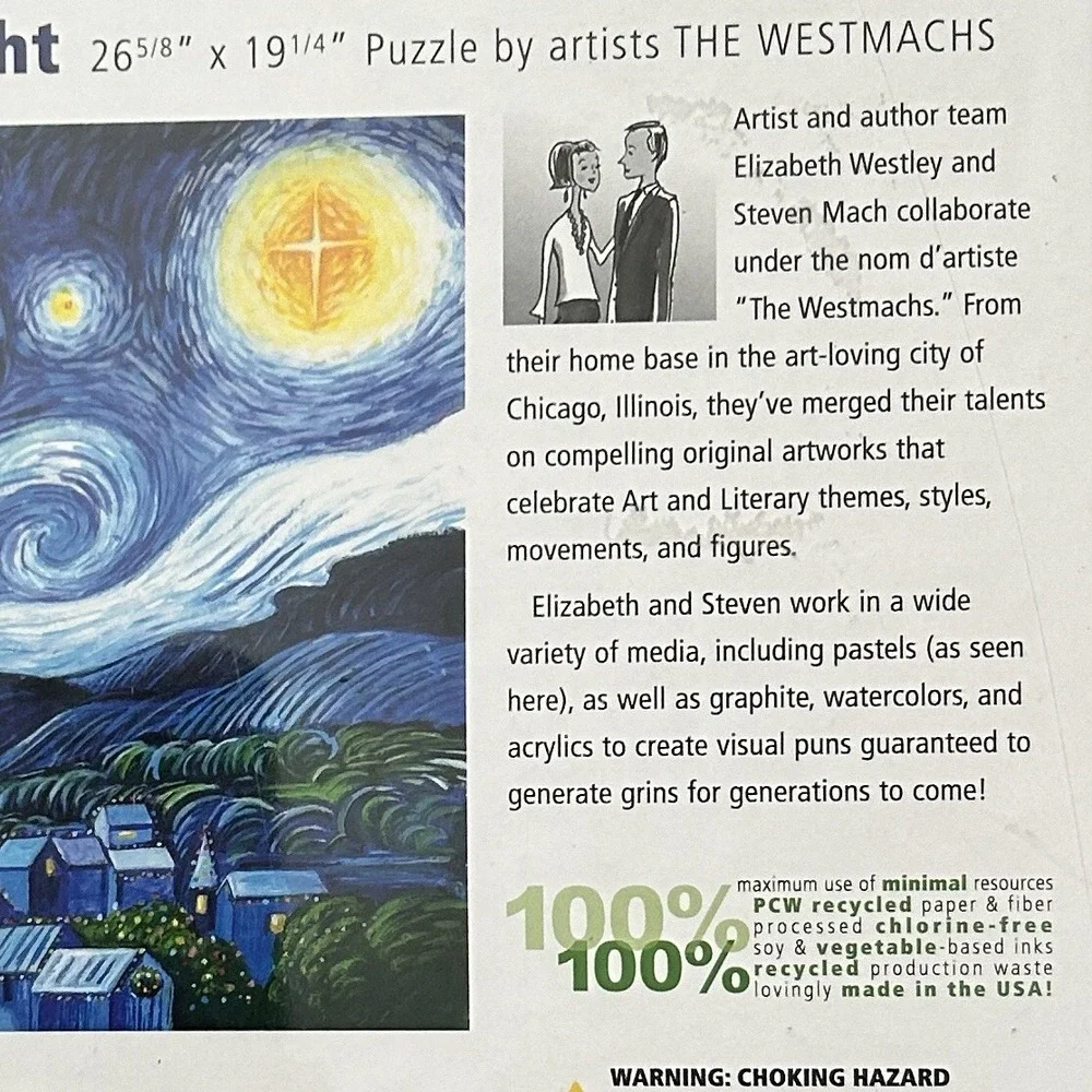ALLPORT EDITIONS Silent Night Starry Night 1000 Pc Puzzle Christmas - New SEALED
